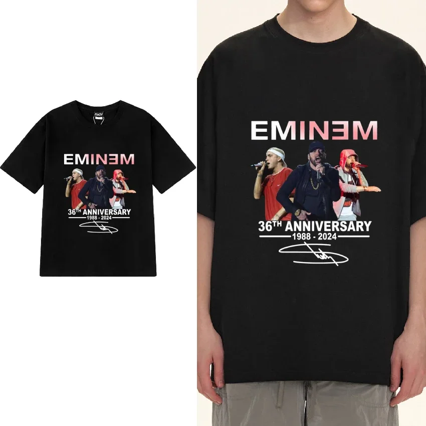 

Eminem 36th Anniversary 1988-2025 Memories Graphic T shirt Men Women vintage Oversized short sleeve T-shirts Unisex Cotton Tops