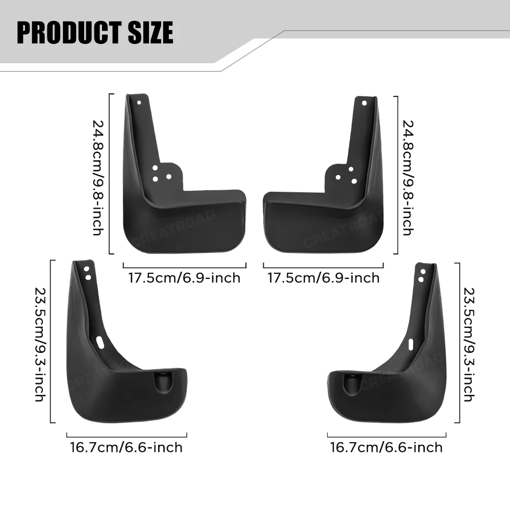Custom Fit 4PCS Mud Flaps for Hyundai Elantra MD 2011 2012 2013 2014 2015 No Drilling Splash Guards Car Fender Accessories