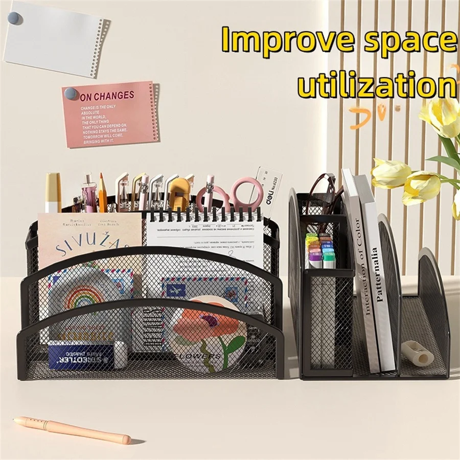 1PCS Stylish And Durable Wire Mesh Bookshelf And Filing Cabinet For Organizing Books, Documents And Letters, And For Storing Cen