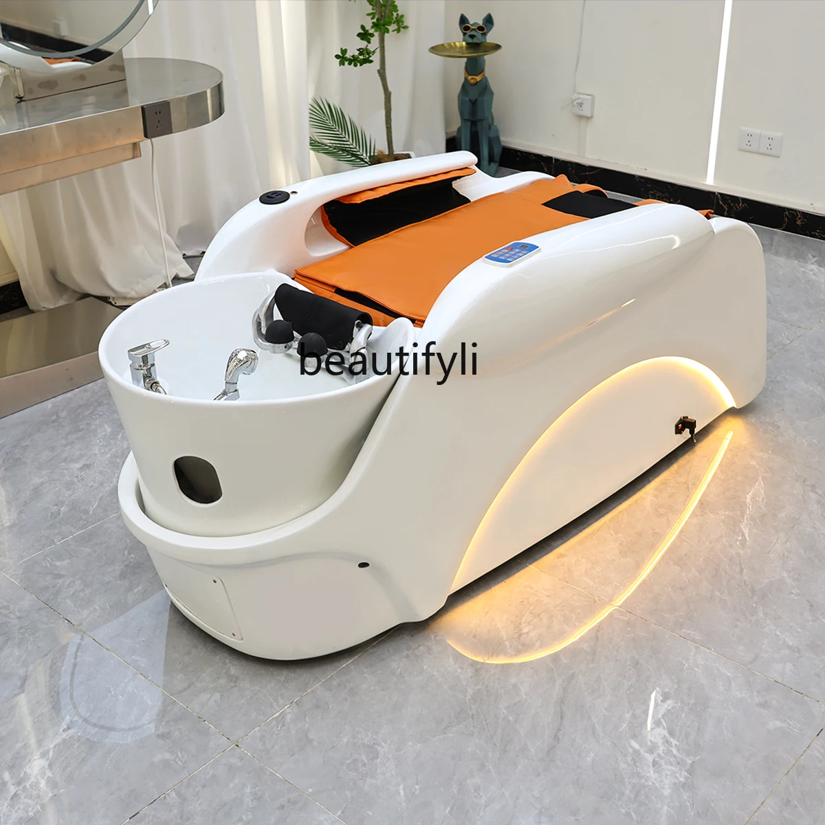 

High-end electric intelligent massage shampoo bed ceramic basin beauty barber shop head treatment bed