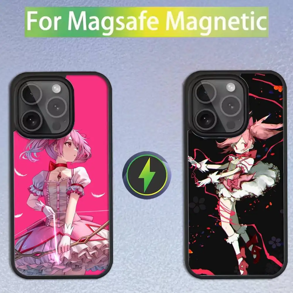 

P-puella Madoka M-magica Magi Phone Case For iPhone 16,15,14,13,12,11,Pro,Max,Plus,Mini,SE Magsafe Magnetic Wireless Charging
