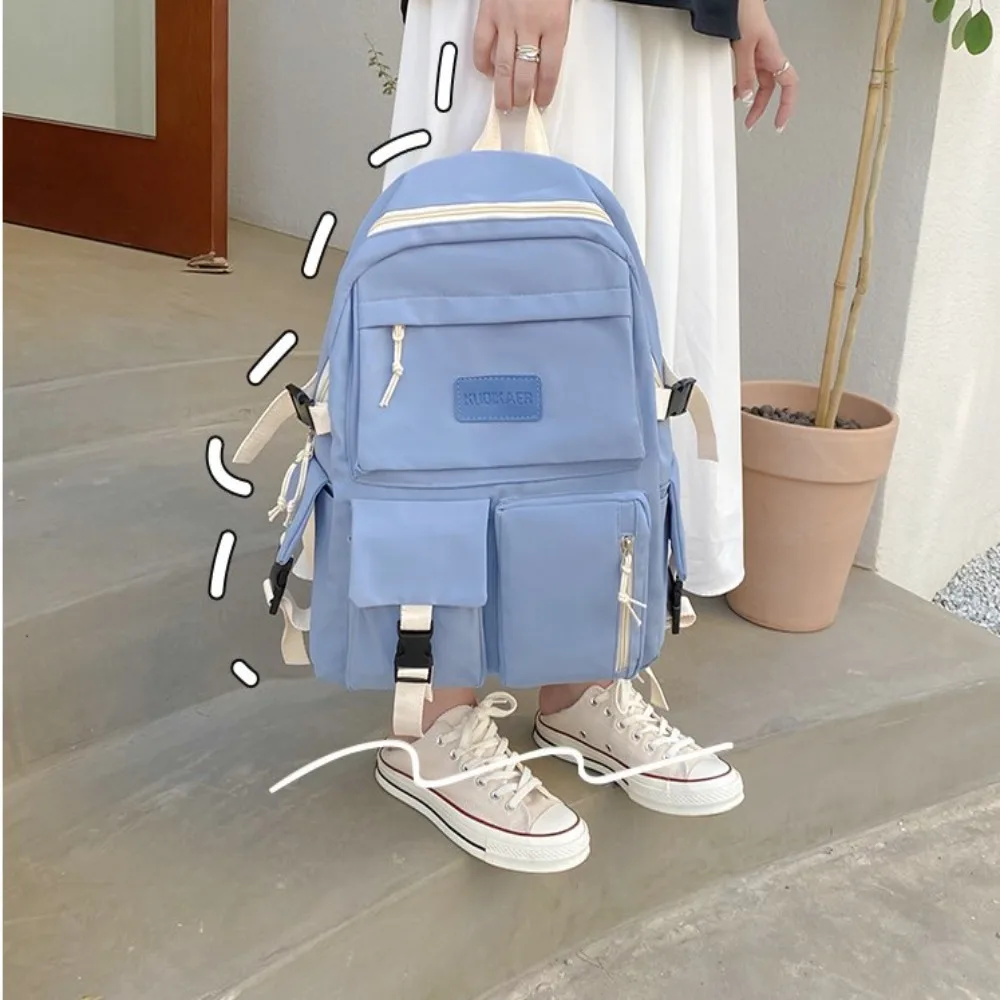 Canvas Canvas Black Backpack Large Capacity Fashion Style Student School Bag Canvas Student Zipper Backpack Student