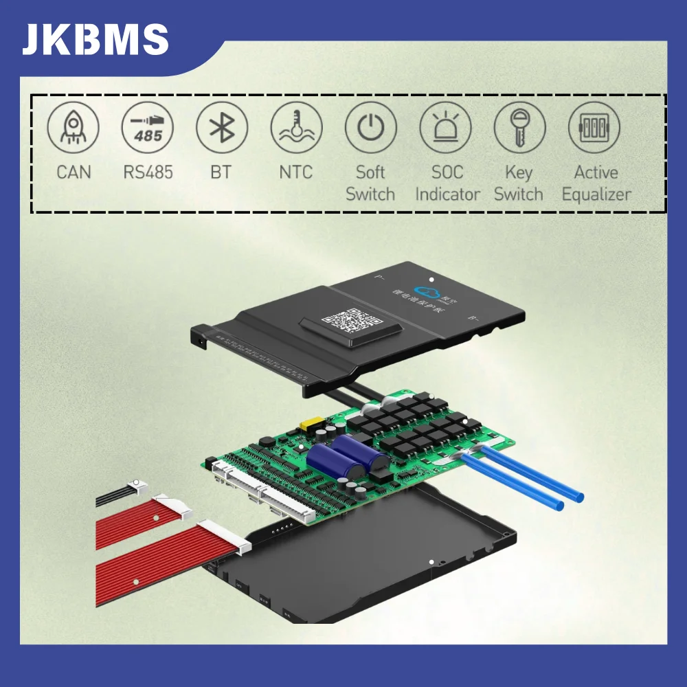 JKBMS SAMRT BMS B2A24S20P 4S 5S 6S 7S 8S 12V 24V BATTERY WITH 2A ACTIVE BALANCE HEAT FUNCTION ON SALE