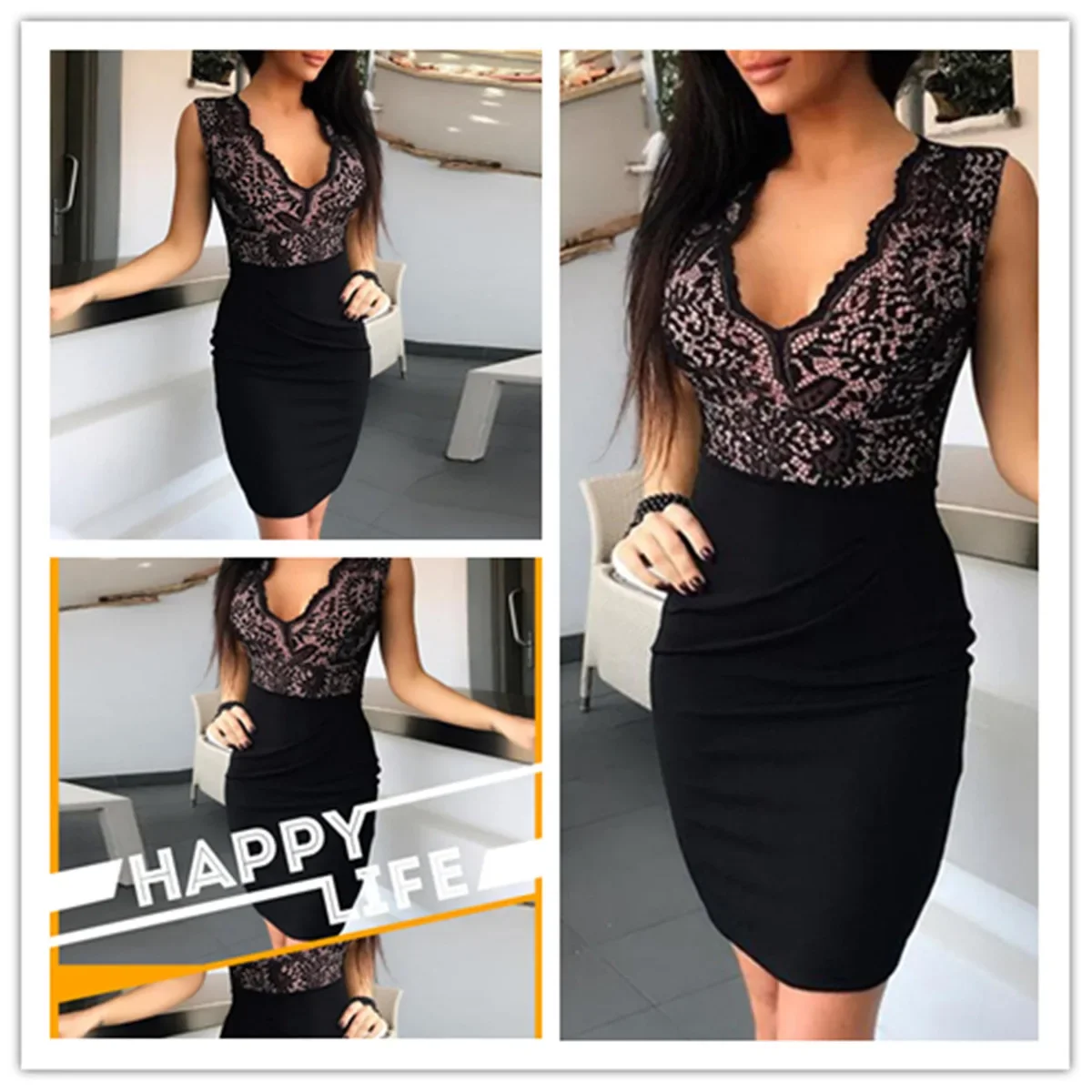 2023 Popular Lace Skirt Dress Women's Stock Available Now Cross-border Fashion Wish Independent Store Amazon Europe America