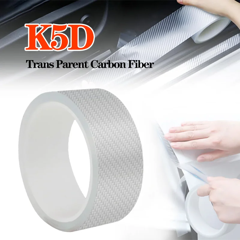

High quality K5D Transparent carbon fiber Car Door Protector Stickers Anti Scratch Tape Auto Trunk Sill Scuff Protector Film