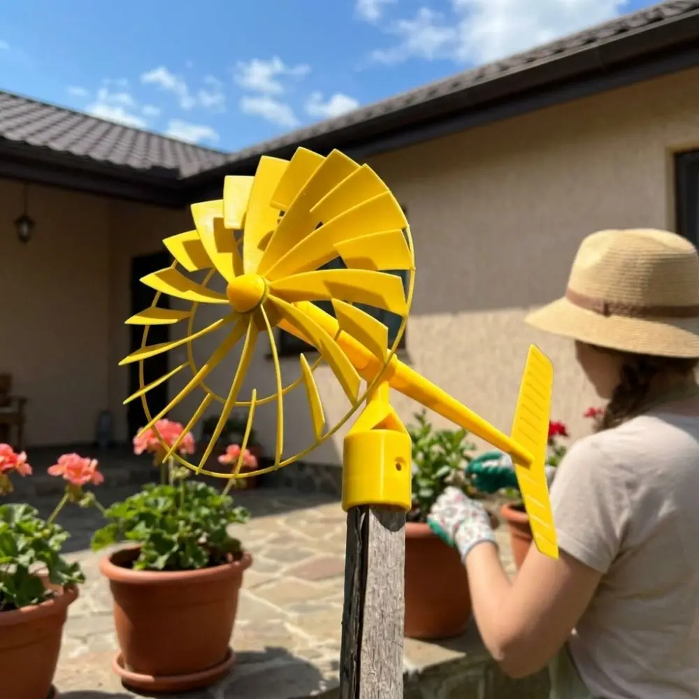 3D Printed Garden Wind Spinner Waterproof Weather Resistant Outdoor Wind Vane Decor Rustic Wind Stable Rotating Wind Wheel view 5