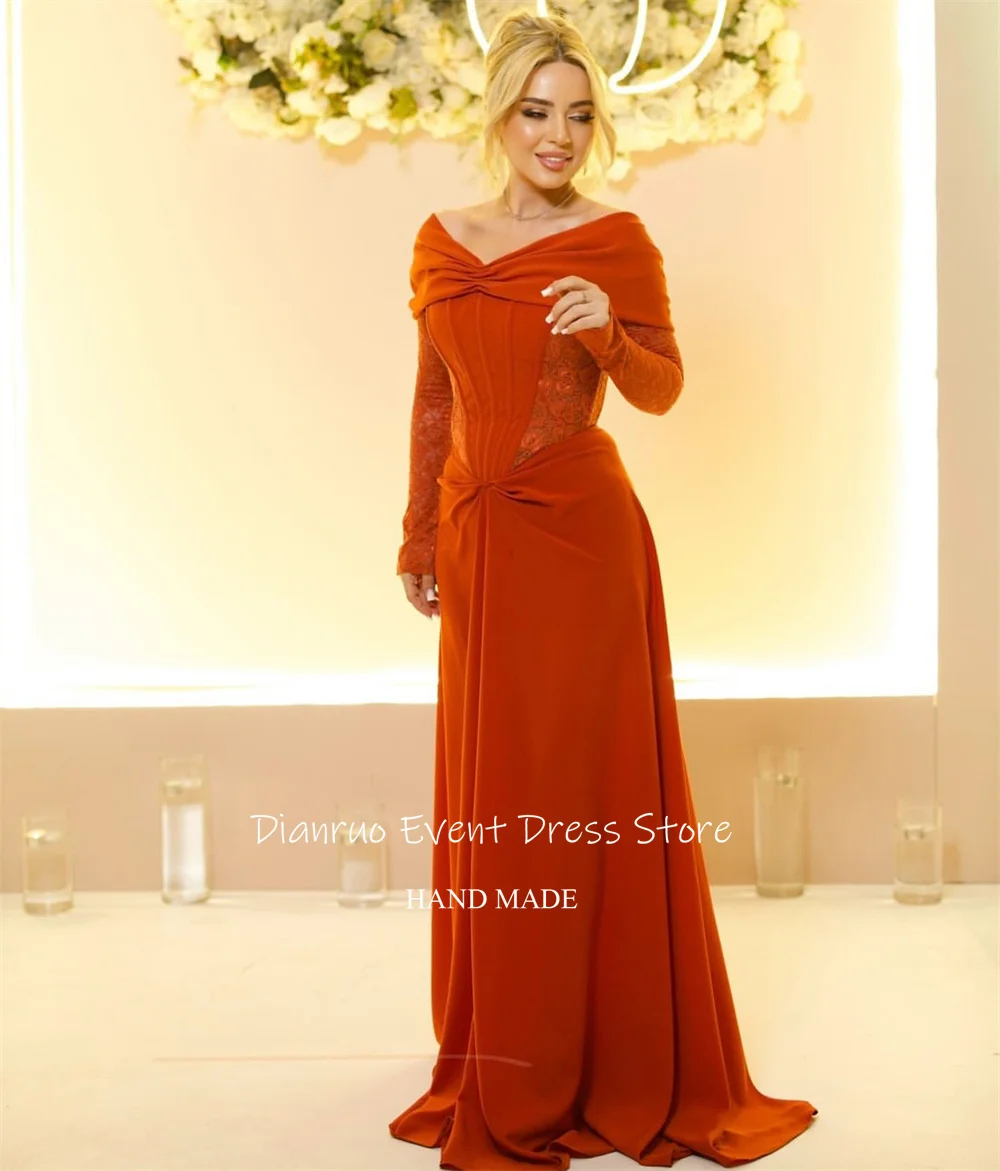 ディアンルオ Vネック Aライン イブニングドレス ボウアップリケ セレブリティドレス プリーツ グレースフル レースアップドレス 結婚式 ゲスト カスタマイズ