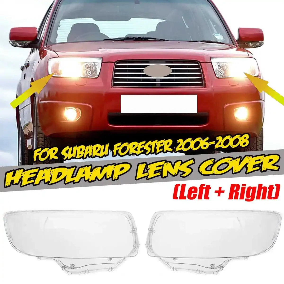 Front Headlight Headlamp Lens Cover Left/Right  For Subaru Forester 2006 2007 2008 Clear Lamp Hood Shell Transparent Lampshade