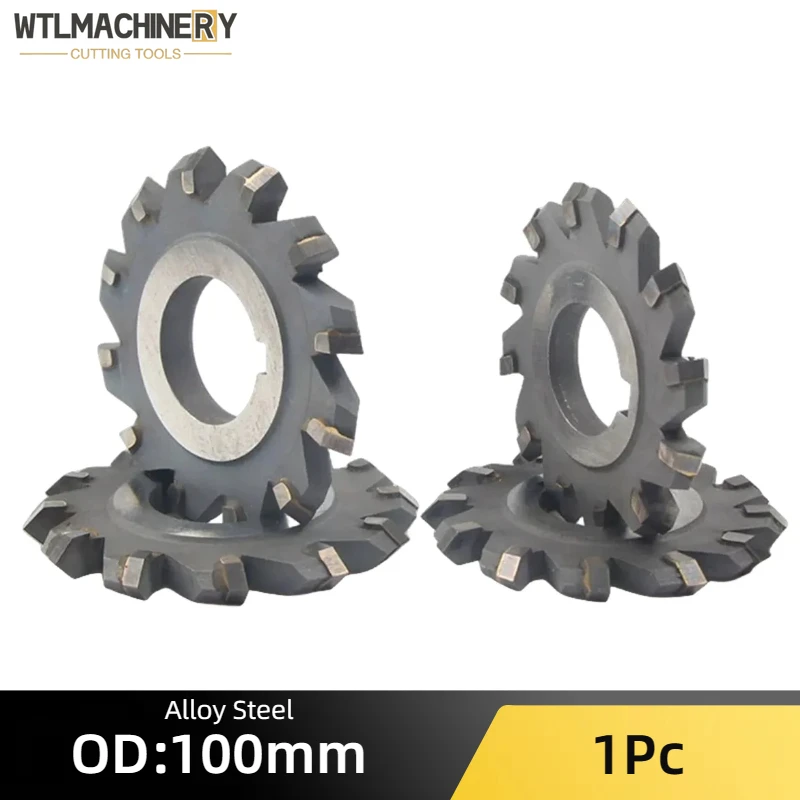 Carbide Double Angle Milling Cutter V Shape Slot Trapezoid Slot OD:100mm