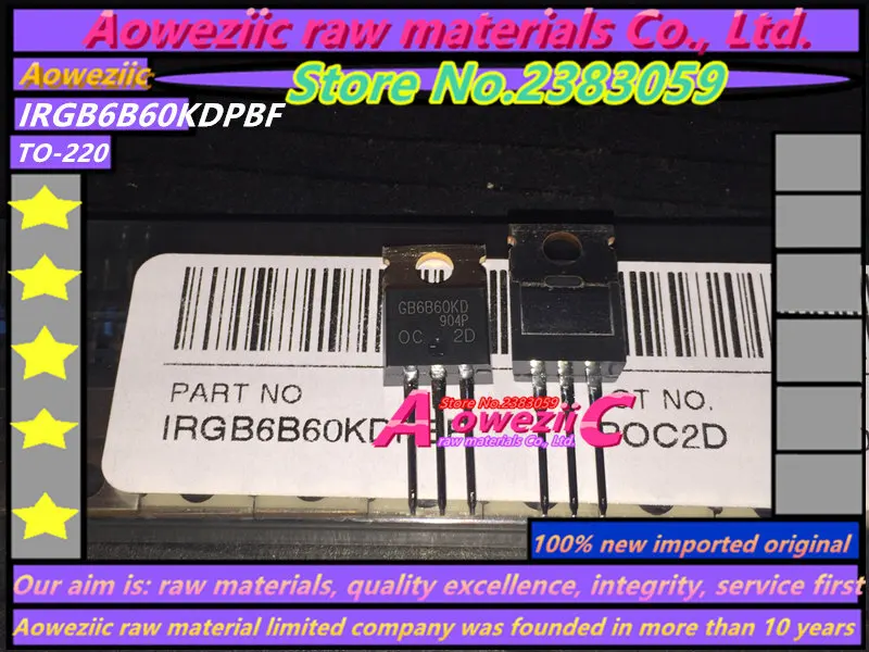 Aoweziic 100% جديد الأصلي المستوردة IRGB6B60KDPBF GB6B60KD IRGB6B60KD TO-220 فائقة السرعة لينة الانتعاش ديود 600 فولت 13A 90 واط