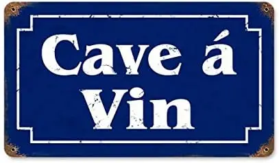1h,Hao East Metal Sign  - Cave a Vin French Wine Cellar Sign Aluminum Tin Signs for Home Kitchen Coffee Farm Wall Art Decor