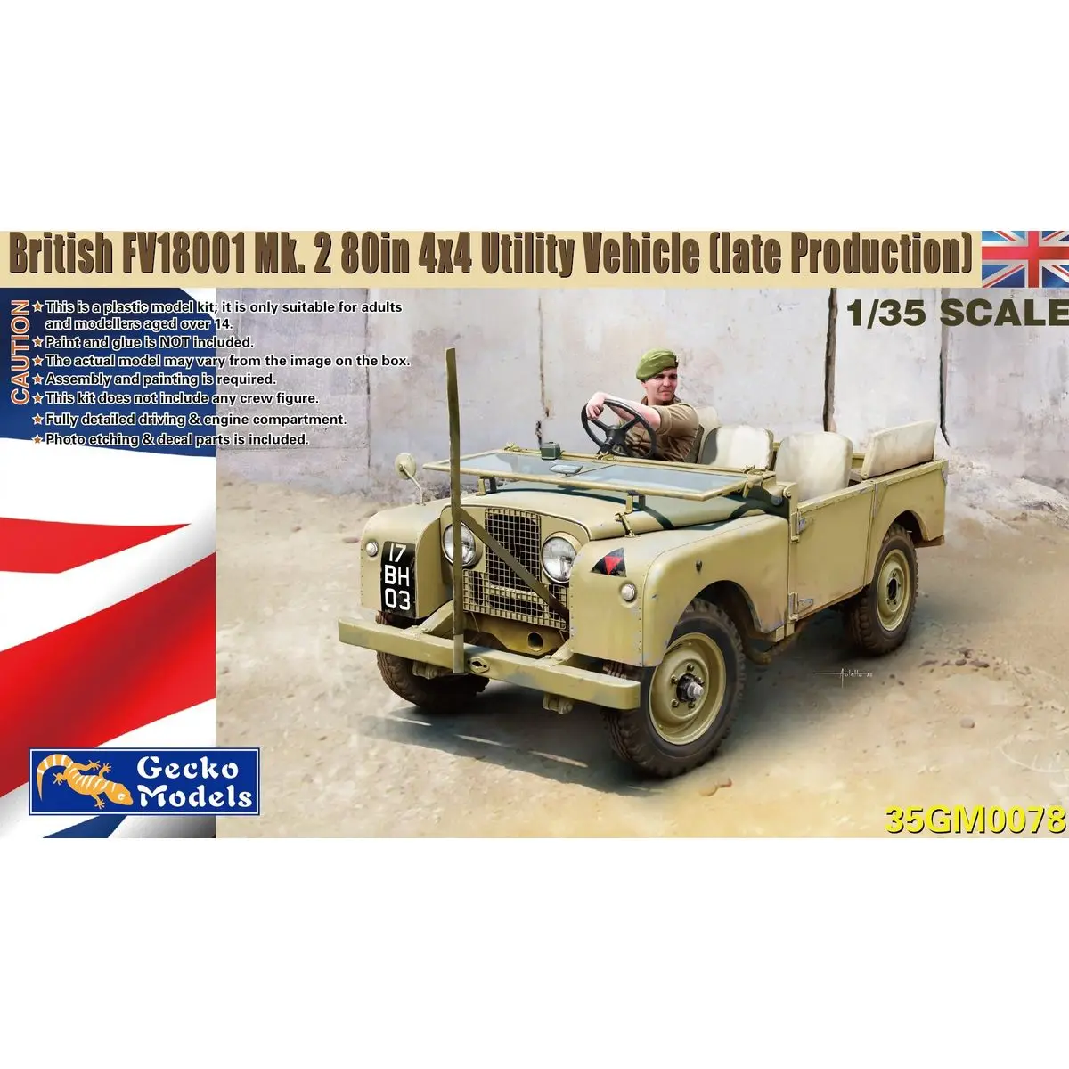 

Gecko Models 35GM0078 1/35 British FV18001 Mk. 2 80in 4x4 Utility Vehicle Late - Scale Model Kit