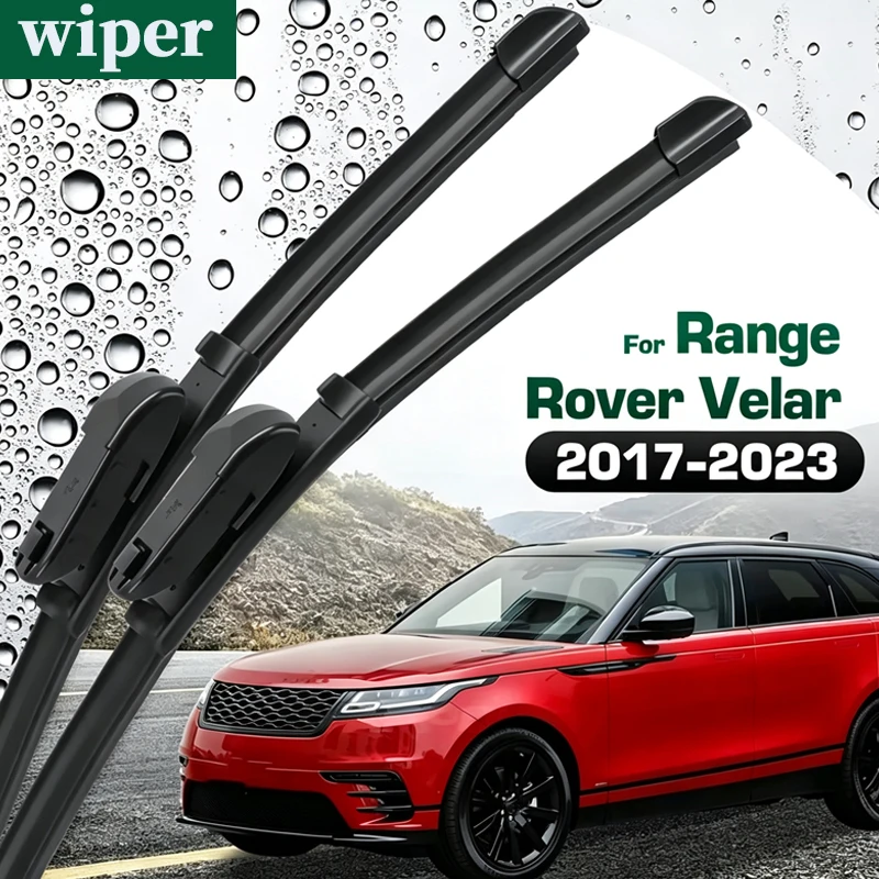 Rubber Front Wiper Blades Set For L& Rover Range Rover Velar 2017-2023 Windshield Windscreen Brush 26"+19"