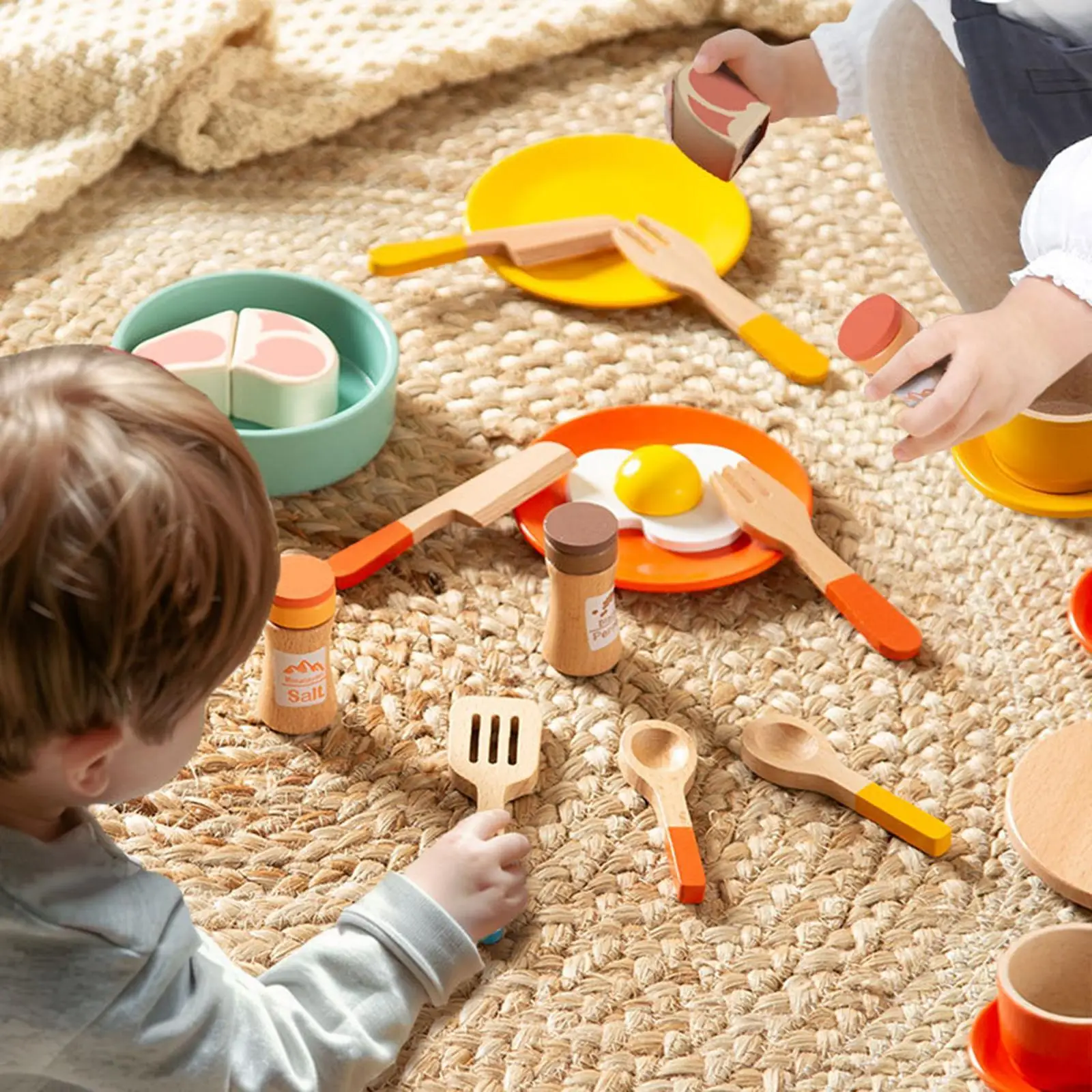 Kids Cooking Playset with Kitchen Pan for Role Play Activities