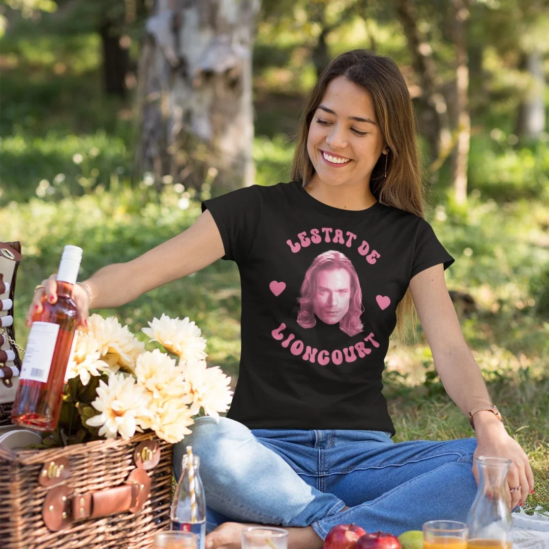 Lestat De Lioncourt Pinky Lover Vintage T-shirt Vampire Romance Shirt Summer Pure cotton Men's T-Shirt Clothing Tee Y2k Woman