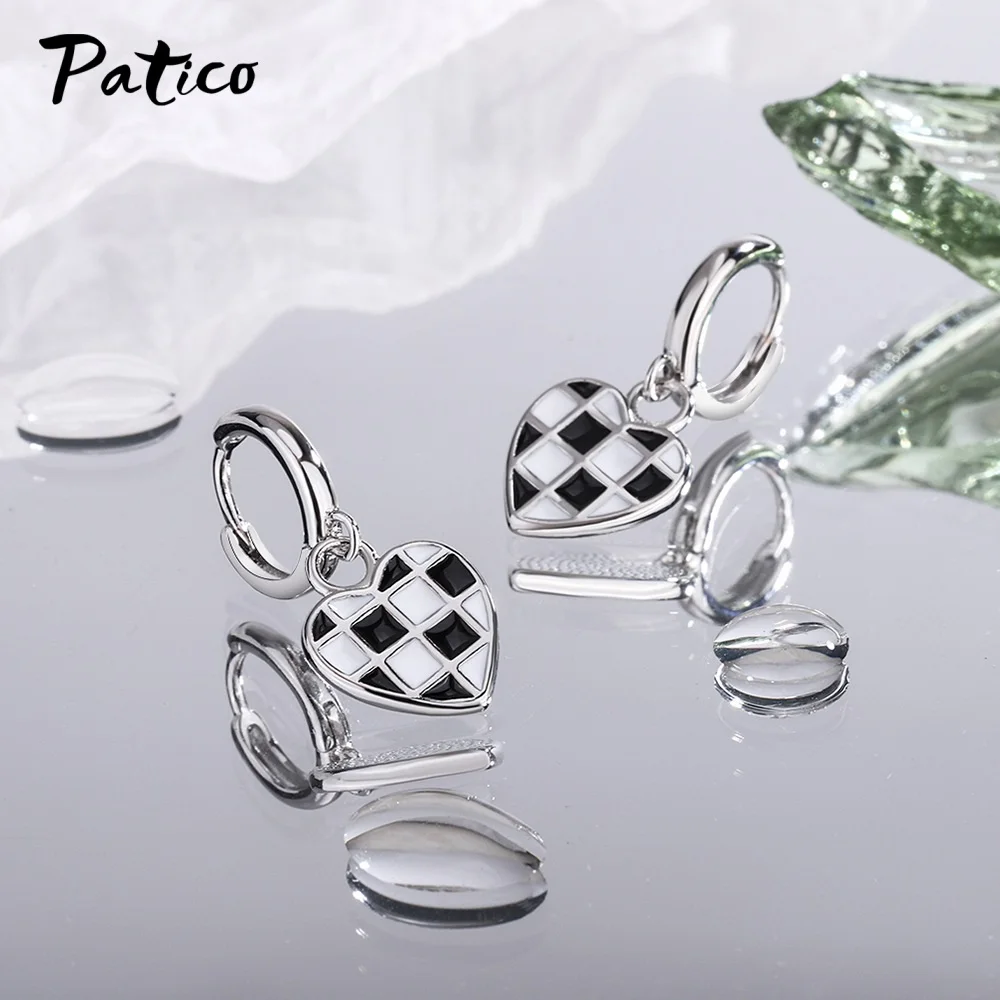 925 فضة خمر القلب بيان أقراط للنساء الفتيات الزفاف الرقص حفلة الأزياء والمجوهرات الاتجاه بالجملة