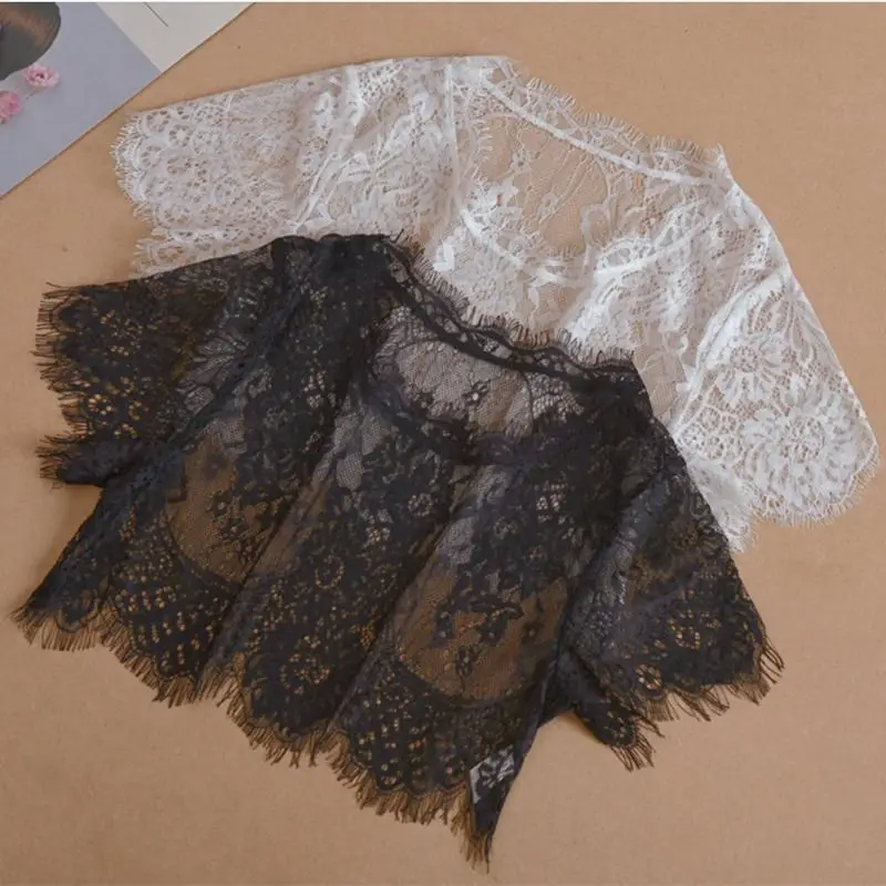 Lace Mock Neck Shrug, Hollow Mesh Anti-glare Cover Up For Women Sleeveless Dress Camisole Daily Party Matching