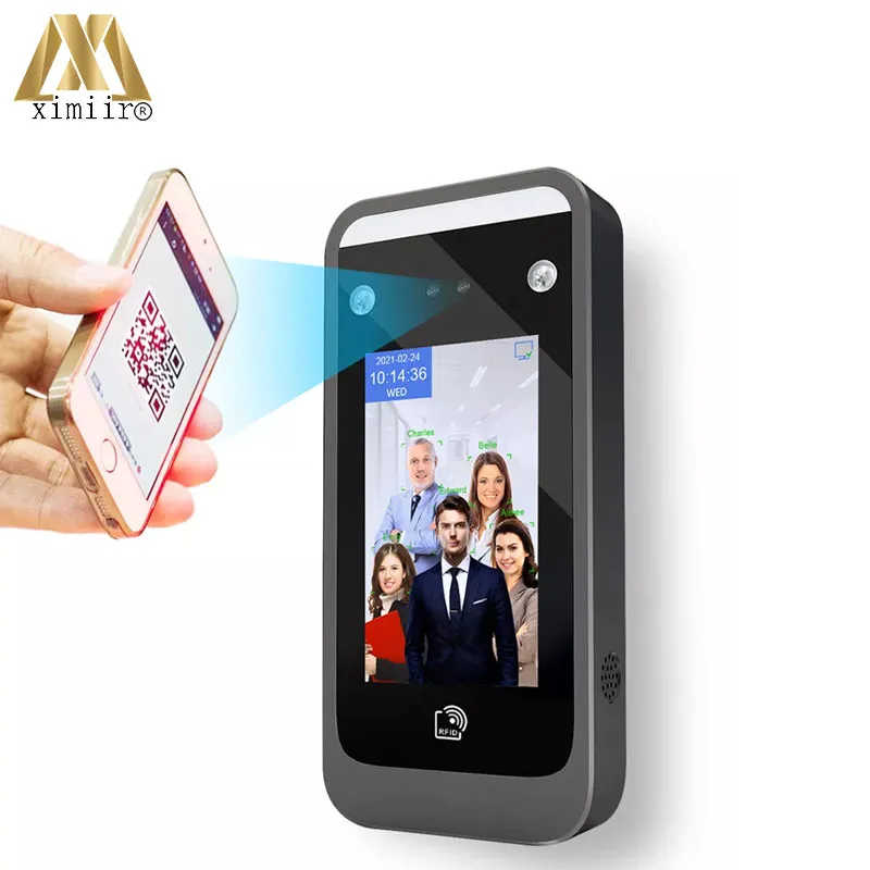 AI06 Visible Light QR Code Smart Access Control Time Recording Device Face Recognition Time Attendance Machine