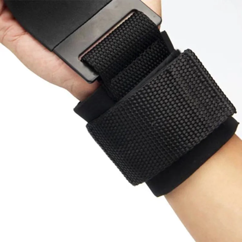 1PCS Weight Lifting Hook Grips With Wrist Wraps Hand-Bar Wrist Strap Gym Fitness Hook Weight Strap Pull-Ups Power Lifting Gloves