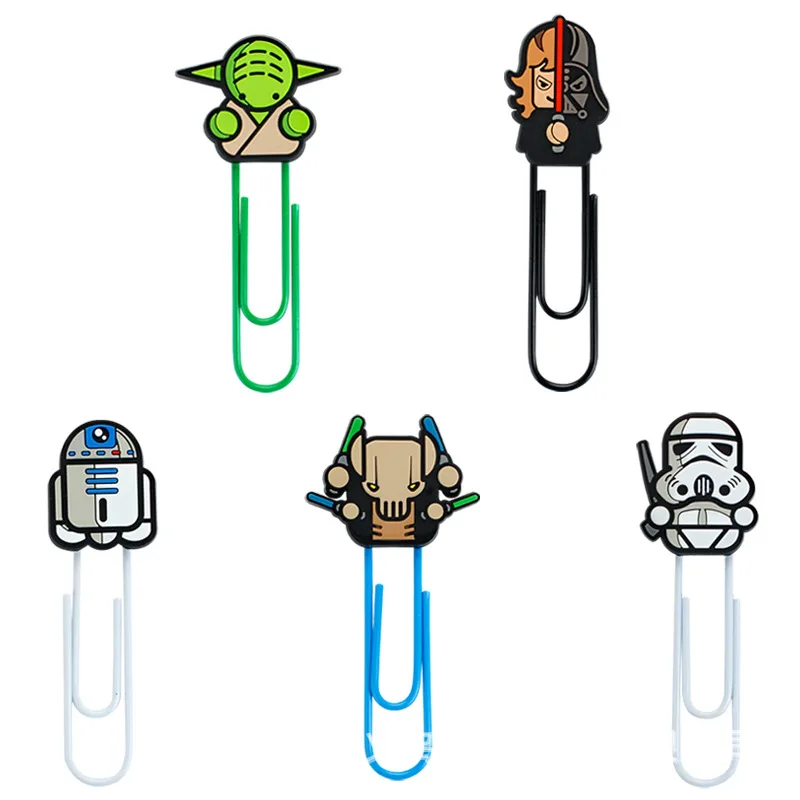 Star Wars Paper Clips Bookmarks Cute Metal Paper Clips Colorful Cartoon Book Page Decoration U-shaped Needles