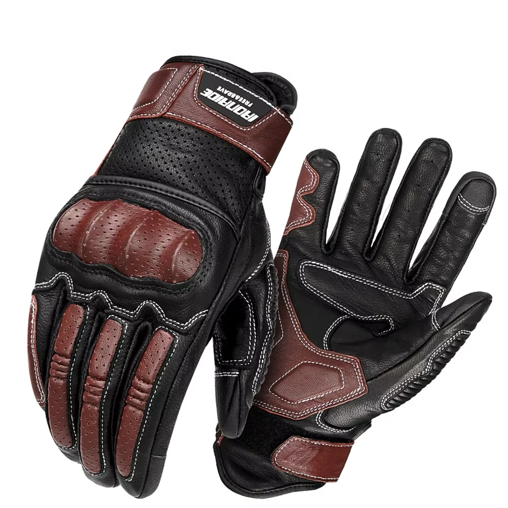 Motorcycle Leather Gloves Full Finger Gloves Rider Equipped With Windproof And Fall-Proof Thickening Waterproof Cold Resistant