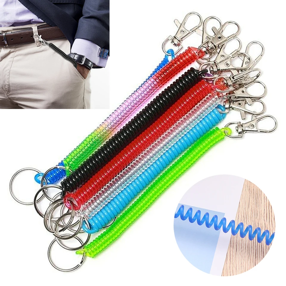Retractable Spring Keyring with Clip for Accessories