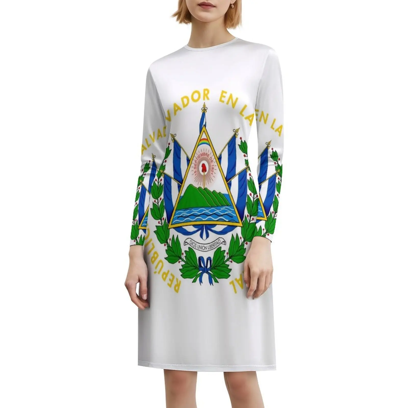 معطف من الأسلحة من السلفادور البوهيمي بلا أكمام فستان متعدد المطبوعات عطلة الشاطئ فستان الحفلات السلفادور السلفادور تنس El #6