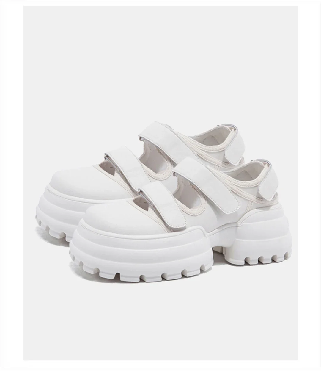 2025 Summer New Thick-Soled Casual Sandals Heightened Sports Beach Sandals Square Toe Hook & Loop Platform Fashion Sandals