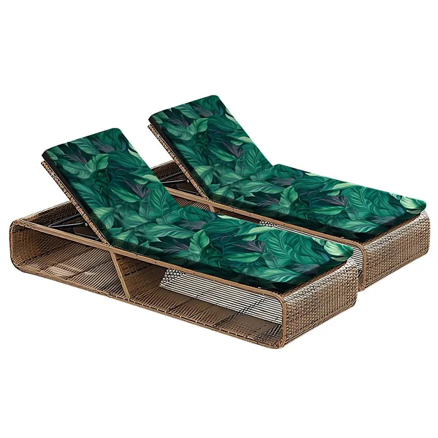 

Lounge Chair Covers, Beach Chair Cover 2 Pack EasyClean Lounger Covers for Outdoor Pool and Beach ChairsGreen Leaf