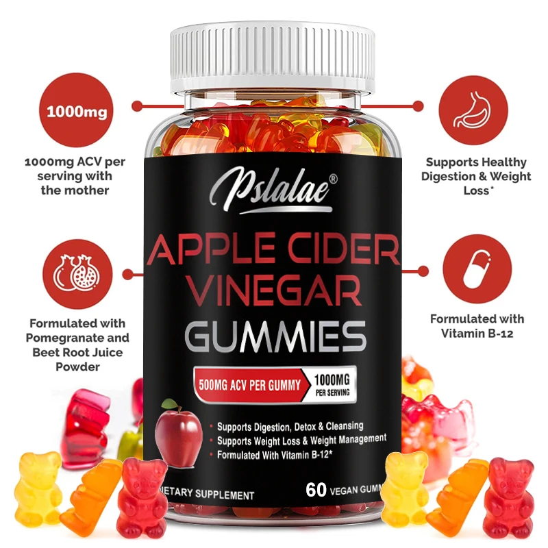 Apple Cider Vinegar Gummies - Helps with Detoxification, Effective Weight Management, and Improved Digestive Health