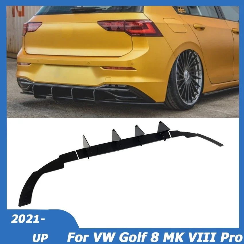 For Volkswagen VW Golf 8 MK VIII Pro 2021 2022 Rear Bumper Diffuser Side Splitter Spoiler Lip Body Kit Guards Car Accessories