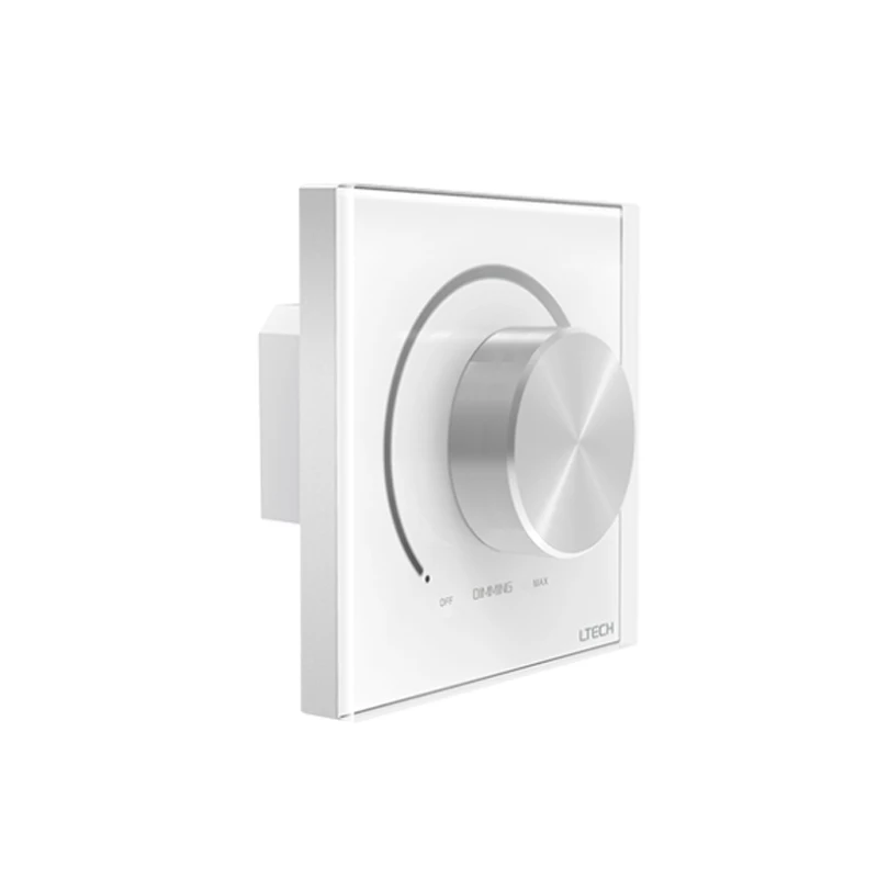 Panel dotykowy z serii E610P Led Dimmer RF bezprzewodowe sterowanie LTECH 0-10V pokrętło obrotowe białe 100-240V ściemniacz ścienny