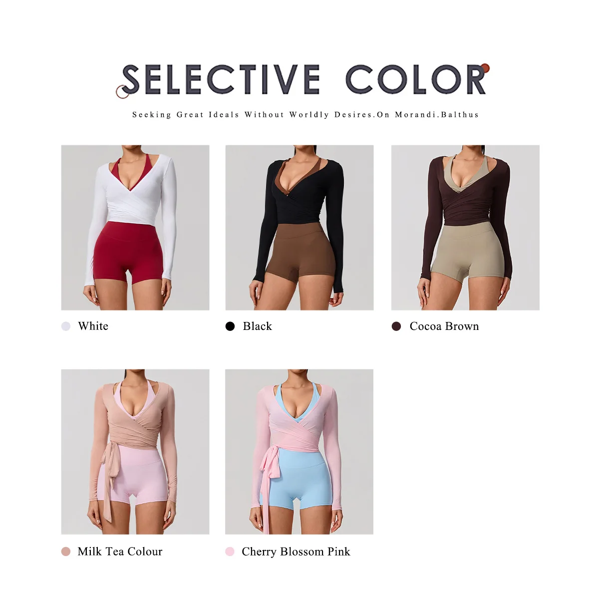 Neues Sommer-Damen-Yoga-Langarm-Einteiler-Oberteil mit Trägern – Premium-Ballett-Wrap-Top für Damen – Sport-Top für das Training – Detail 5
