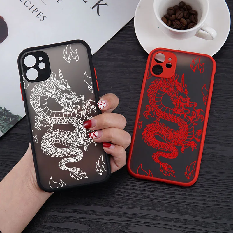 Unique Aesthetic Design Red Dragon Phone Case For IPhone 15 14 12 11 13 Pro Max X XS XR 7 8Plus Mini Soft Bumper Hard Back Cover