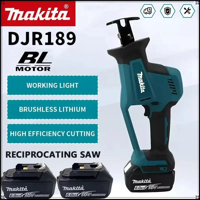

Аккумуляторная сабельная пила Makita DJR189 для резки дерева и металла, бесщеточная, портативная, электроинструмент