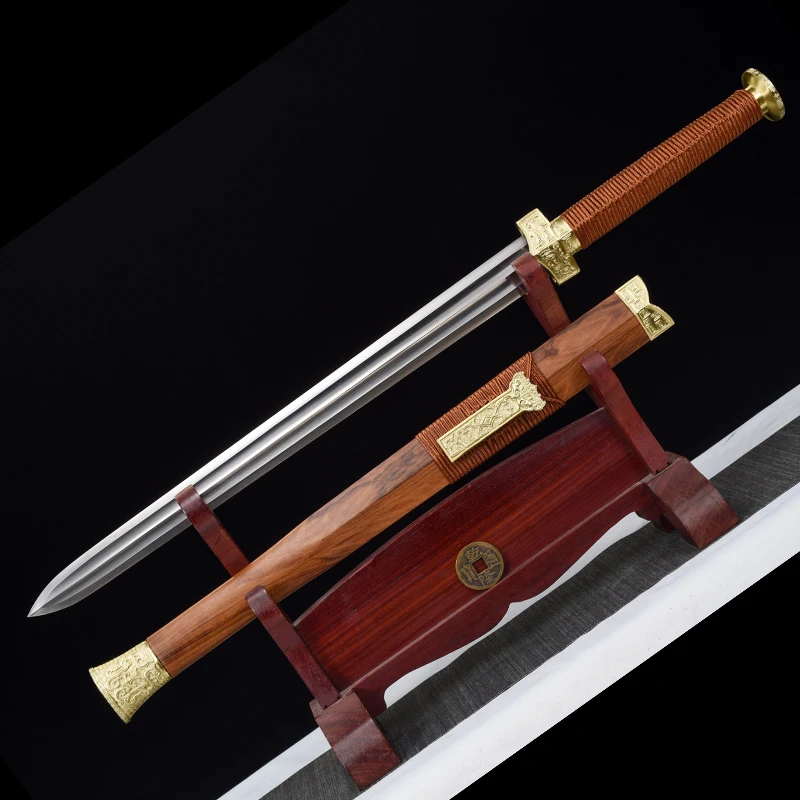 Chinese General Sword Wushu Props Home Decoration Brass Fitting Rosewood/Blackwood Sheath Folded Steel Hardness