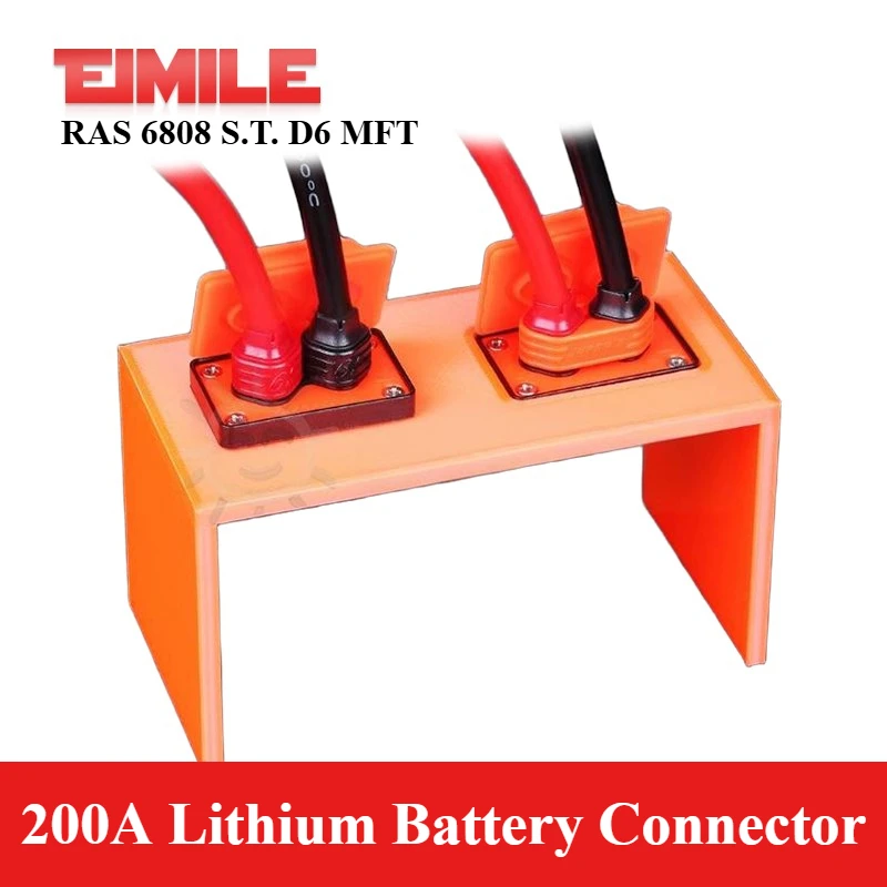 

RAS 6808 S.T.D6 MFT Встроенный разъем для литиевой батареи без пайки, 200 А, штекер, гнездо с пылезащитной крышкой, позолоченный адаптер для вилки