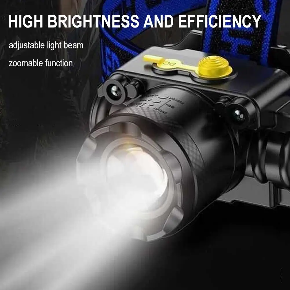 LED Zoom Headlight Flashlight Light Source Rechargeable Camping Headlamp Hunting Head Light Torch Fishing Head Lamp