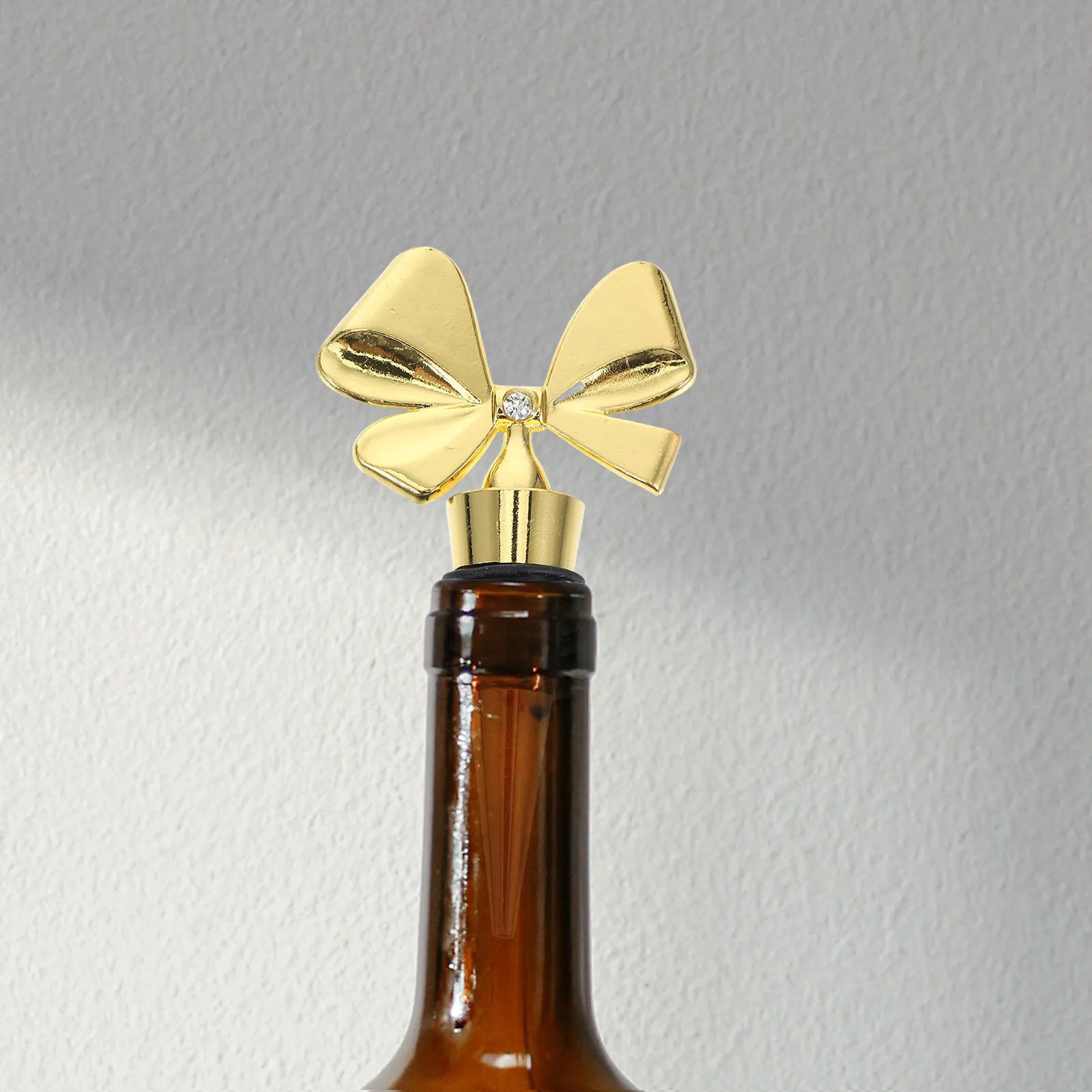 

Bowknot Wine Stopper Reusable Silicone Zinc Alloy Bottle Plug Leakproof Fresh Keeper Decorative Beverage Sealer Kitchen