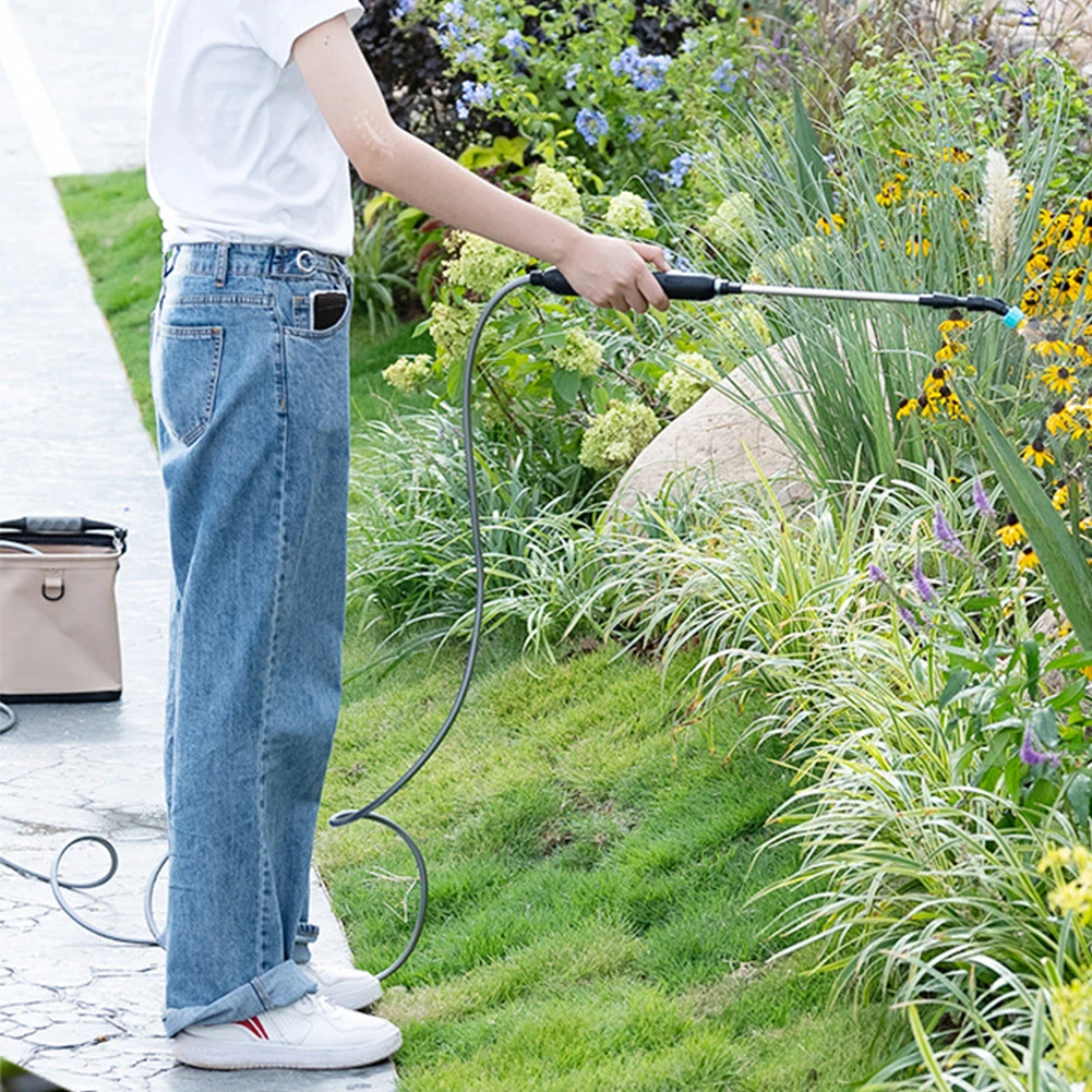 

Electric Plant Sprayer Rechargeable Garden Sprayer with Telescopic Wand Portable Water Sprayer with 2 Nozzles and 2/4/6/10M Hose