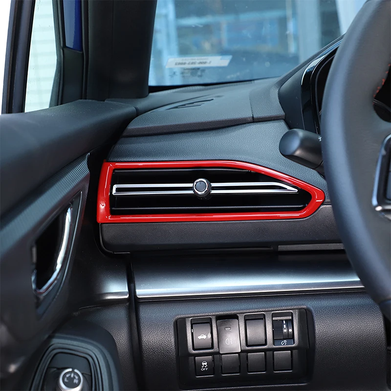 For Subaru WRX Levorg 2022 2023 2024 ABS Carbon Fiber/Red/Blue Style Sticker Side Air Vent Outlet Anti scratch Interior Trim