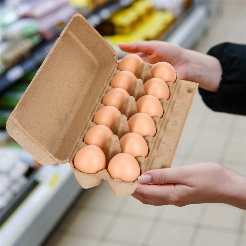 20 piezas cajas de cartón para huevos, cajas de pulpa de papel en blanco para huevos, una docena de cajas para huevos, contenedor, bandeja vacía para huevos, soporte para pulpa para huevos, caliente