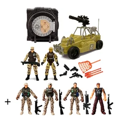 DIY Special Army Forces Toys With Military Bank War Versus Car SWAT Parts Camouflage Soldiers Play Set For Kids Boy Gifts
