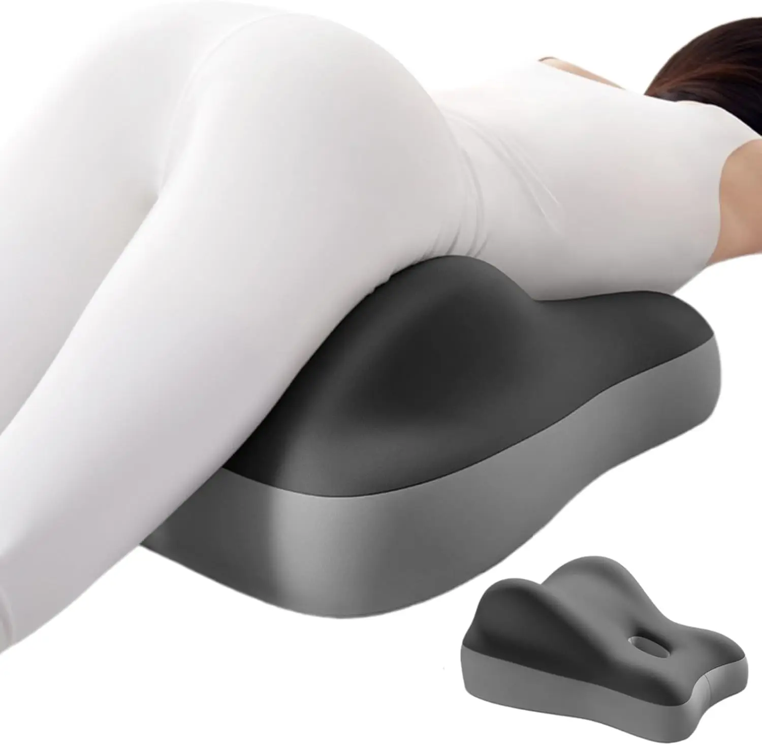 

Эргономичная подушка из пены с эффектом памяти для облегчения боли в спине, поддержки при беременности и комфортного сидения или лежания дома (серая)