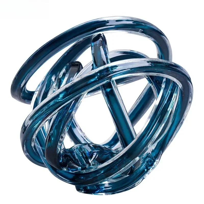 Twisted Coil Creative Transparent Glass Chain Sculpture Desk Decoration Crafts Ornaments Room Aesthetics Decor Modern Artwork