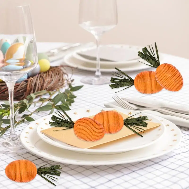 6pc Easter Carrot Ornaments 2025 Spring Easter Party Home Decor Kids Birthday Gift Artificial Carrot Vegetables Table Centerpies