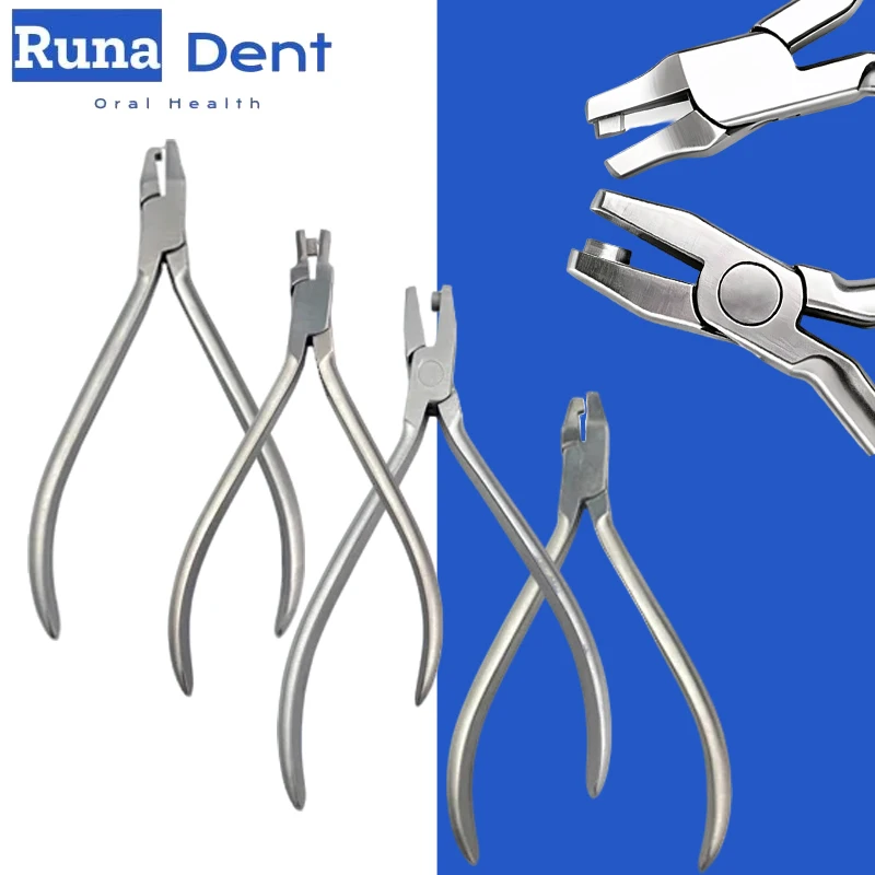 4pcs Dental Clear Aligner Lingual Hole Punch Plier Half Moon Cutout Orthodontic Lab Instrument Dentist Set