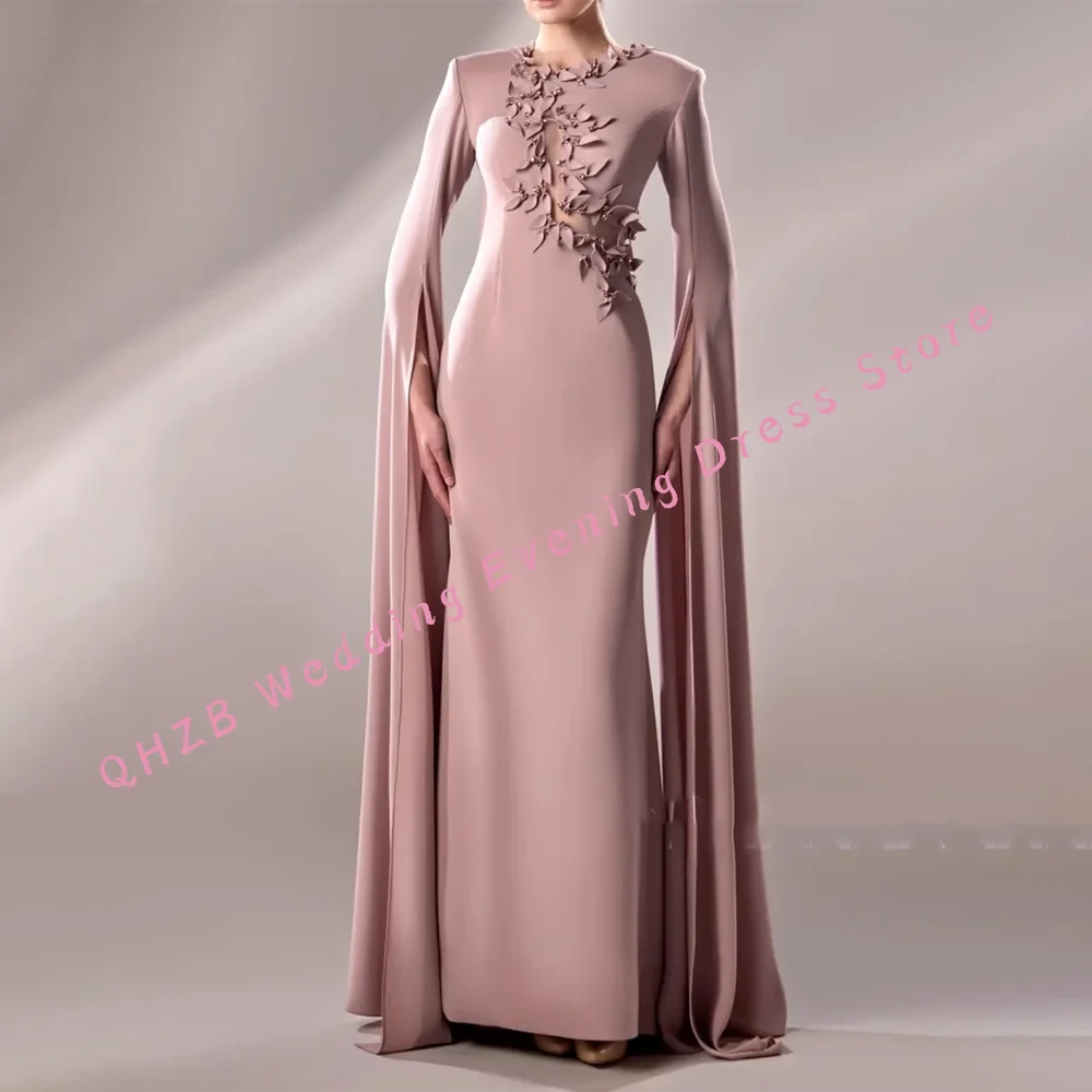 

Elegant Satin O-Neck Appliquins Straight Mother Of Bride Wedding Dresses Bridal Gowns Customized