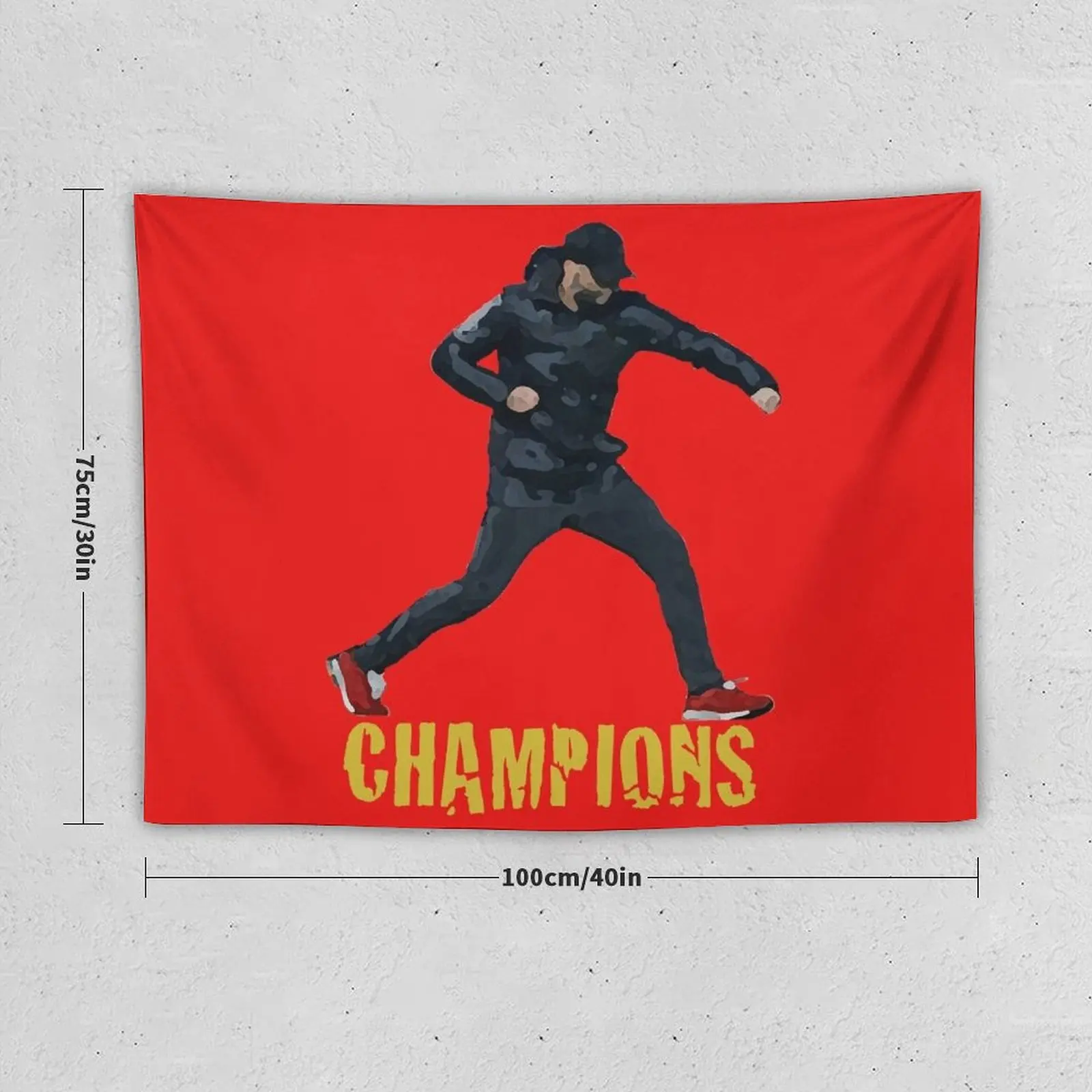 Klopp Liverpool Champions Gold Art Tapestry Room Decoration Accessories Hanging Wall Aesthetic Room Decor Korean Tapestry