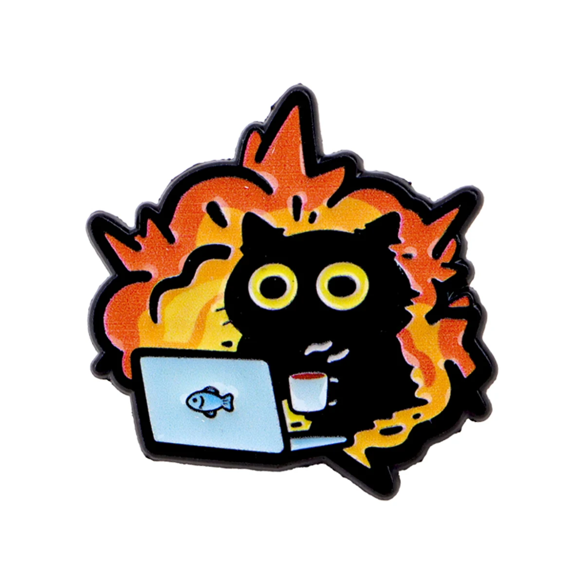 Cute Black Cat Enamel Lapel Pin, Gift for Friends